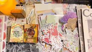 4K ASMR / Stationery Haul Unboxing vintage diary item (stickers papers etc)