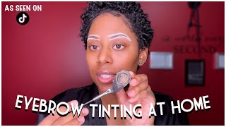 DIY EYEBROW TINTING AT HOME | AS SEEN ON TIKTOK | frizzeecurlz