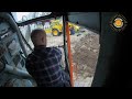 vintage priestman tiger cable excavator in cab view