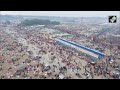 maha kumbh 2025 majestic aerial view of triveni sangam devotees take amrit snan on mauni amavasya