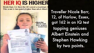 Nicole Barr IQ Turns out to be Higher Than Albert Einstein and Stephen Hawking - Nutshell School