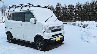 [Car camp # 2] Van-dwelling in the snow for the first time in a mini car.