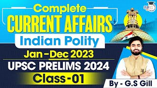 Indian Polity Current Affairs | Jan-Dec 2023 | Class-1 | UPSC Prelims Revision 2024