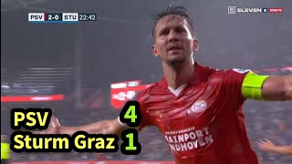 PSV vs Sturm Graz 4-1 All Goals and Extended Highlights 08.08.2023