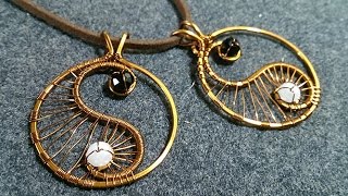 Copper Yin Yang pendant - Wire Wrapping Ideas 8