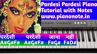 Pardesi Pardesi Jana Nahin Piano Tutorial with Notes | Raja Hindustaani | Julius Murmu Keyboard Pjtl