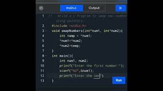 How to write a c Program to swap two numbers using pointers.