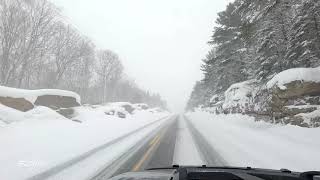 Snowfall Scenic Winter Drive in Canada