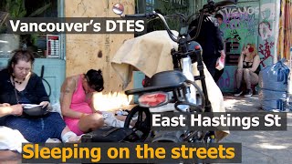 Life of Homeless in Vancouver Canada - Rough Lives on DTES in Aug 2023