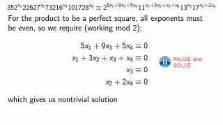 Detailed Example: Quadratic Sieve Factorization