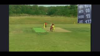 Pavel Florin takes his first T20I wicket for Romania! 2019 Continental Cricket Cup