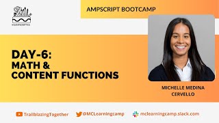 Ampscript Bootcamp - Day 6: Salesforce Math and Content functions
