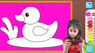 Coloring And Painting A Drawing | Color Game | Art and Color | Kids Coloring Video