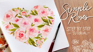 Valentine's Day Roses for Card Design: Watercolor Tutorial