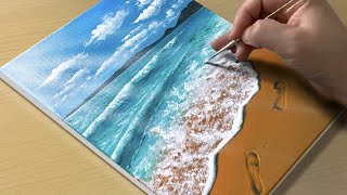 Easy Way to Paint a Beach Scene / Acrylic Painting for Beginners