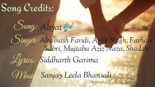 AAYAT Song LYRICS | Bajirao Mastani | Arijit Singh | Ranveer Singh & Deepika