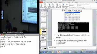 OpenSecurityTraining: Exploits 2: Exploitation in the Windows Environment (day 1, part 1)