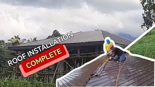 ROOF INSTALLATION sa bahay namin kumpleto na #houseconstruction