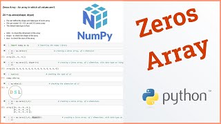 Python Numpy Tutorial - 2 ... Zeros Array || np.zeros( )