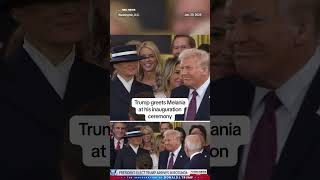 Trump greets Melania at his inauguration ceremony