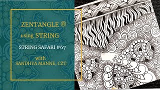 A Zentangle® Mini Project STRING SAFARI #67 a tutorial with PIXIOZE