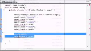 Intermediate Java Tutorial - 14 - Stacks, push, pop