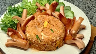 ข้าวผัดซอสมะเขือเทศ ข้าวผัดย้อนวัยเด็ก เปรี้ยวหวานกลมกล่อม อร่อยลงตัว Fried rice Ketchup recipe