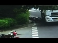 horrific traffic accident caught on camera scooter rider human fireball