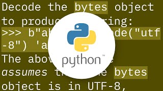 Convert bytes to a string