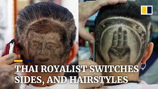 Change is in the hair: former Thai royalist changes haircut from king’s portrait to protest salute