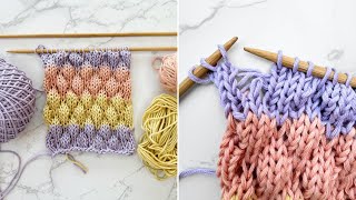 Bubble Stitch - How To Knit 4 Below (K4B)