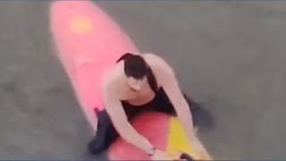 Suspect flees, jumps in river after being confronted by police; captured by cops on paddleboards