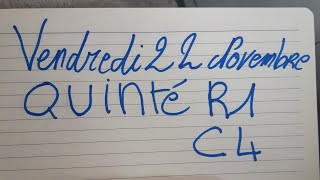 BONJOUR À TOUS CHER TURFISTES ET TURFISTES. QUINTÉ DU VENDREDI 22 NOVEMBRE. MERCREDI POUR LES LIKES☕