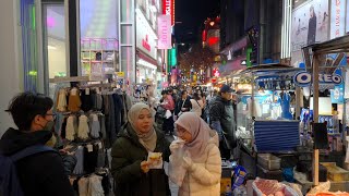 Saturday night, Myeongdong Street Walking Tour, Full of Crowds 4K HDR (ZV-E10M2 + SEL15F14G)