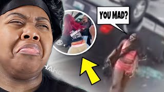 SHE SEEN HER OPPS AT THE GAS STATION AND RAN OVER THEM (REACTION)