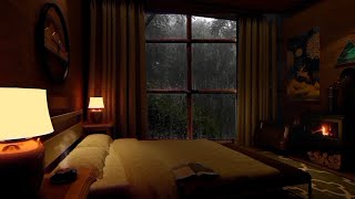 Cozy Cabin Log Cabin Window Rain Sound #rainsounds #whitenoise #raindrop