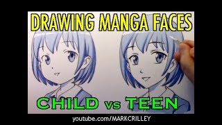 How to Draw Manga Faces: Child vs. Teen