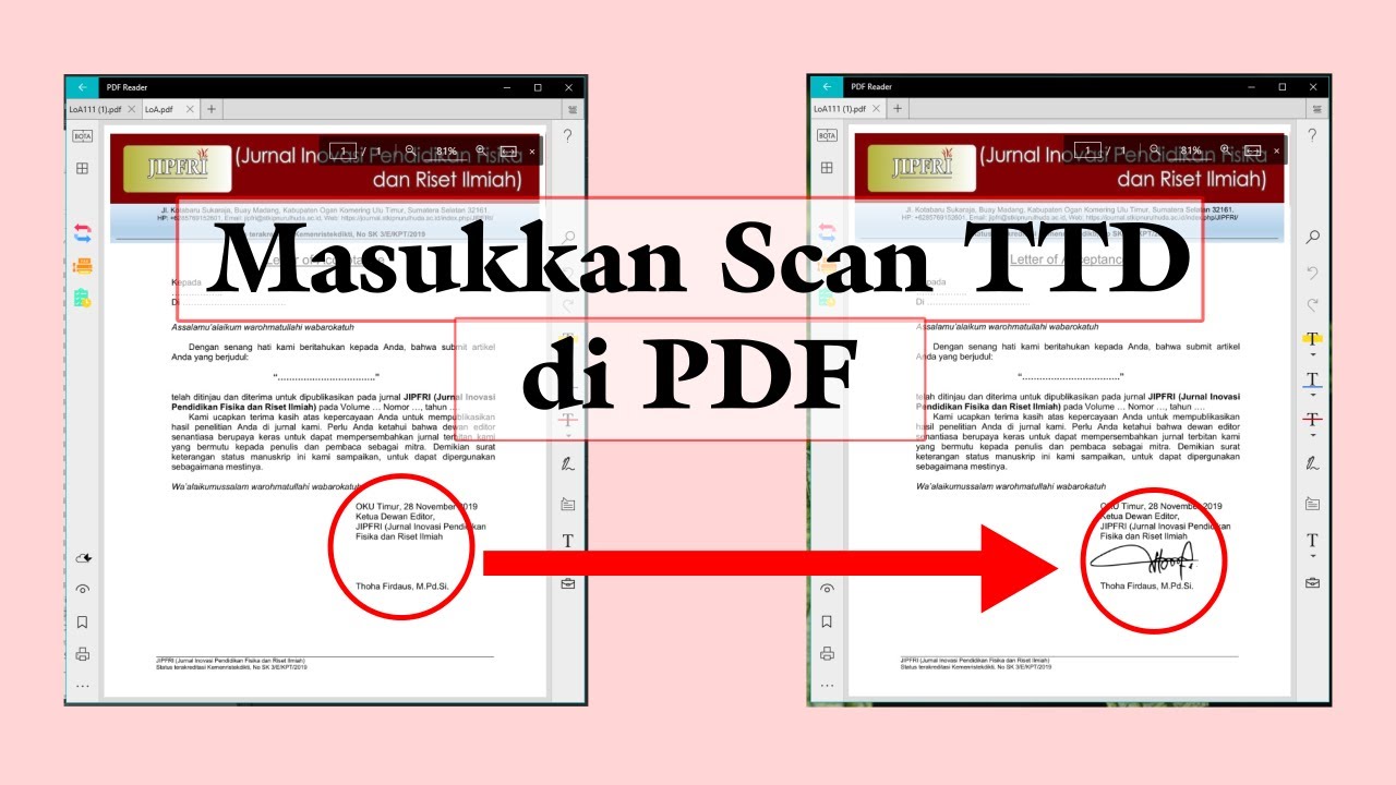 Cara Memasukkan Scan Tanda-Tangan Di PDF - YouTube