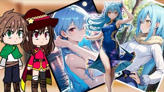 Konosuba React To Rimuru || That Time I Got Reincarnated As A Slime || Gacha React