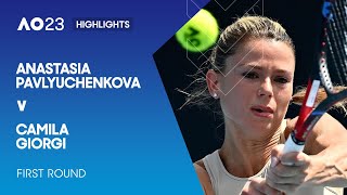Anastasia Pavlyuchenkova v Camila Giorgi Highlights | Australian Open 2023 First Round