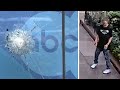 Large rock thrown at ABC7 Chicago studio window during newscast