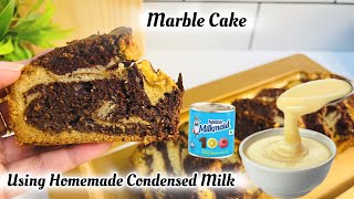 Marble Cake Recipe Using Homemade Condensed Milk | Eggless Soft Marble Cake | Rich Marble Cake