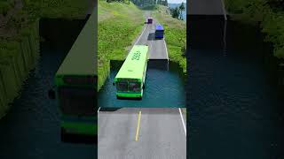 Bus vs water pit #20 #beamngdrive #mcqueenbeamng #cartransport #bus