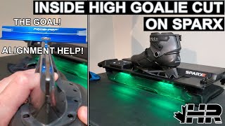 How to sharpen inside high goalie skate cut on Sparx