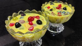 Easy Fruit Custard Recipe | Mixed Fruit Custard | Easy Dessert Recipe | Malayalam