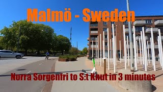 MALMÖ Norra Sorgenfri to S:t Knut in 3 MINUTES, Citywalk May 2022