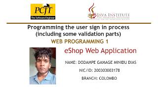 Programming the user sign in process with input field validations - eShop WebApp - Web Programming 1