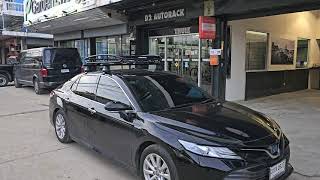 Toyota Camry ติดตั้ง แร็คบนหลังคารถ THULE Canyon XT + แร็คหลังคา THULE 7105 Evo ตรงรุ่น ไม่เจาะรถ