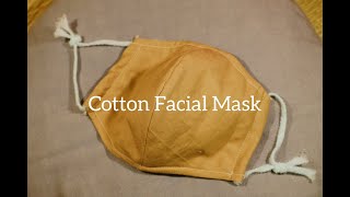 可入濾芯立體布口罩車縫方法 3D Cotton mask with pocket