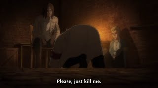 Reiner confesses to Eren and begs for Death!